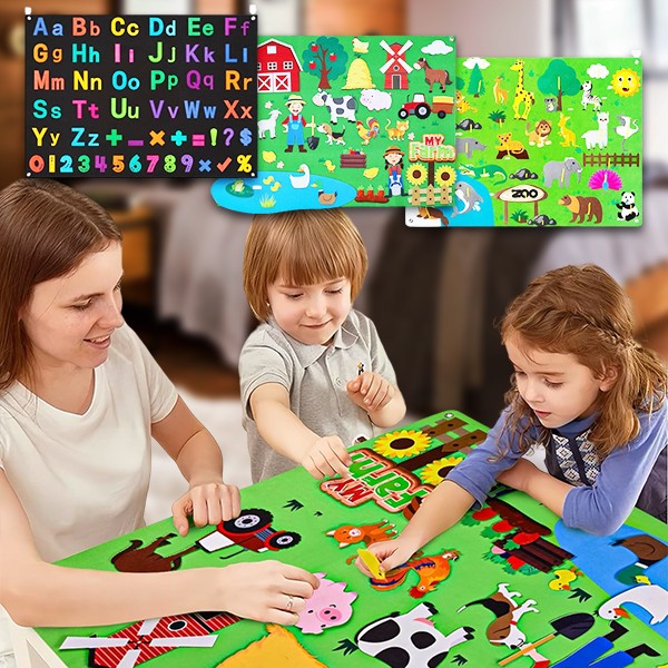 Filztafel für Kinder (30x Sticker + Matte) | FELTLAND