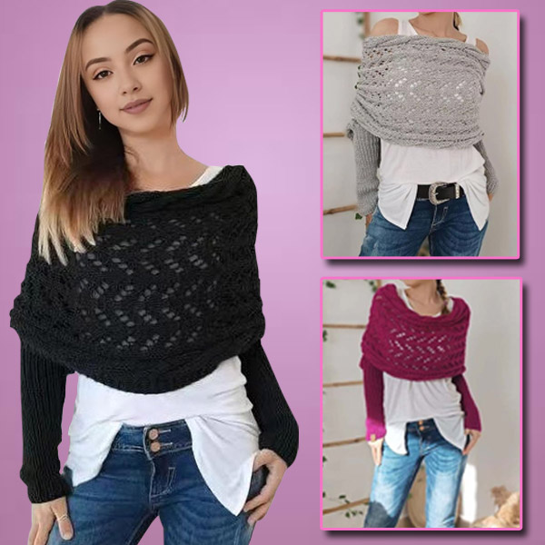Gestrickter Schal mit Ärmeln | KNITKA