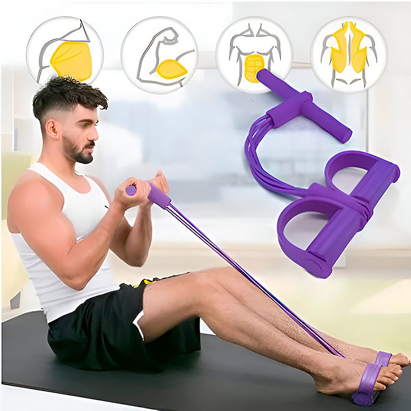 Bauchtrainer mit elastischem zugseil ABPULLER