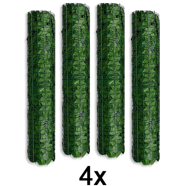 4x Sichtschutzwand mit künstlichen Blättern | LEAFPANEL